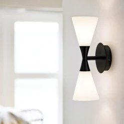 Vegglamper Med Opp/Ned Lys|Interiørlamper>Herstal Harlekin Duo vegglampe - Matt Svart