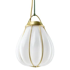 Kjøkkenbelysning Tak|Takpendler>Örsjö Hobo takpendel 28 cm - Rå messing/Hvit Messing / Hvit