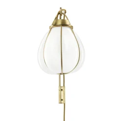 Interiørlamper>Örsjö Hobo vegglampe - Rå messing/Hvit Messing / Hvit