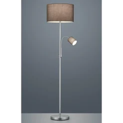 Interiørlamper Gulv|Leselamper Gulv>Trio Lighting Hotel gulvlampe - Nikkel/grå Nikkel / Grå