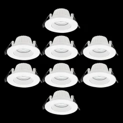 Lightup-Pris>Norlux Icarus lavtbyggende downlight Isosafe 7W RA95 2700K 68-83 mm dimbar 8 pakning - Hvit