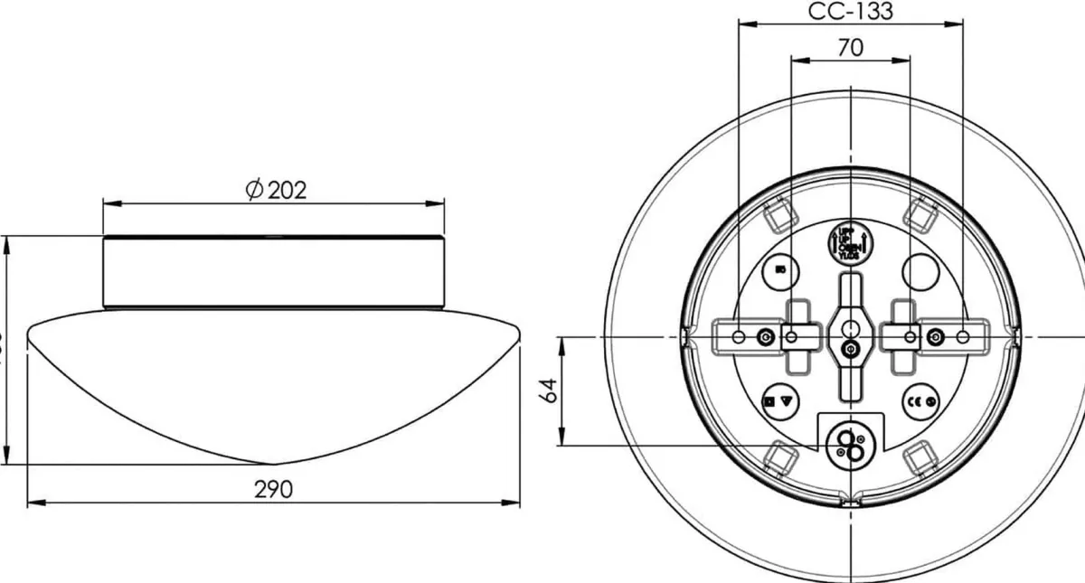 Kjøkkenbelysning Tak|Taklamper / Takplafonder>Ifø Electric Ifø Contrast Solhem taklampe IP44