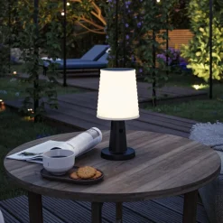 Solcellebelysning|Oppladbare Bordlamper>Paulmann Ilanga portabel bordlampe oppladbar 2,1W 2700 Kelvin IP44 - Solcelle Hvit