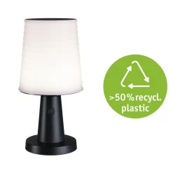 Solcellebelysning|Oppladbare Bordlamper>Paulmann Ilanga portabel bordlampe oppladbar 2,1W 2700 Kelvin IP44 - Solcelle Hvit