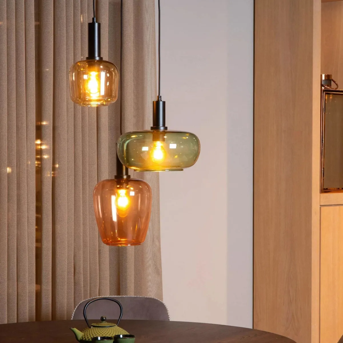 Kjøkkenbelysning Tak|Takpendler>Lucide Ilona rondell takpendel 3-lys Svart