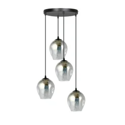 Kjøkkenbelysning Tak|Takpendler>Emibig Istar rondell takpendel 4 lys - Svart/Røykfarget Svart / Røyk