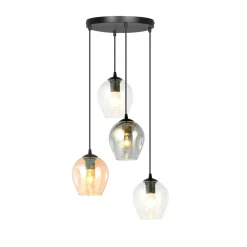 Kjøkkenbelysning Tak|Takpendler>Emibig Istar rondell takpendel 4 lys - Svart/Multifarget Svart / Flerfarget