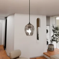 Kjøkkenbelysning Tak|Takpendler>Emibig Istar takpendel 1 lys - Svart/Røykfarget Svart / Røyk