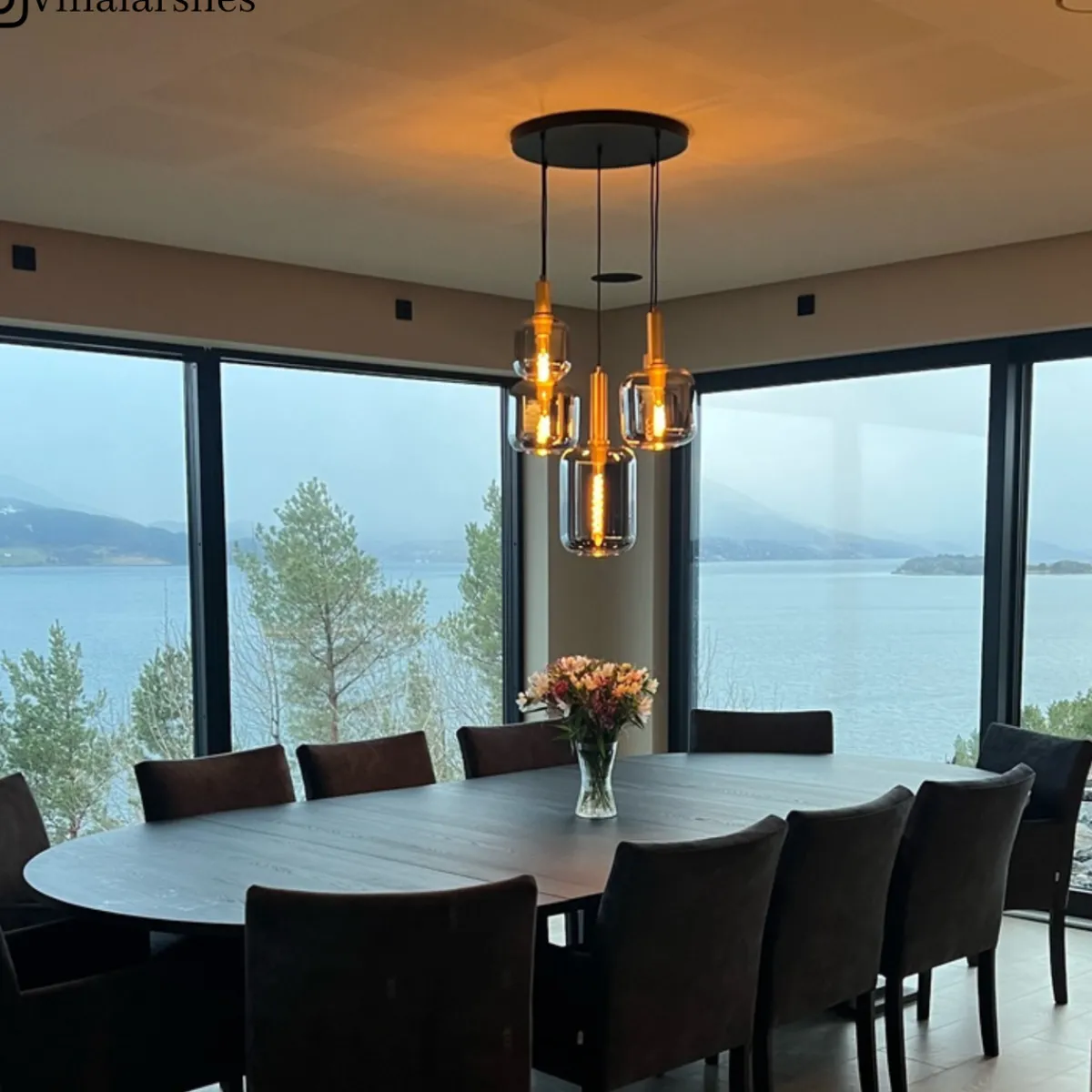 Kjøkkenbelysning Tak|Takpendler>Lucide Joanet takpendel rondell 5 lys Messing / Røyk