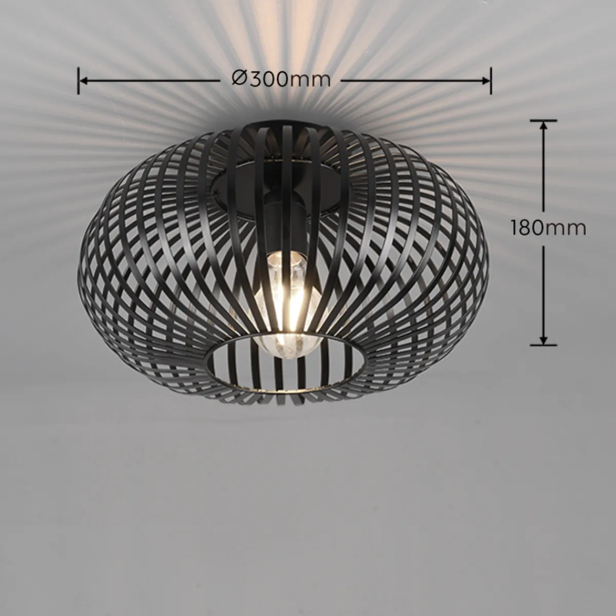 Kjøkkenbelysning Tak|Taklamper / Takplafonder>Trio Lighting Johann taklampe 30 - Svart