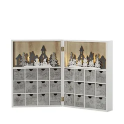 Juledekorasjon|Adventskalendere>Konstsmide Julekalender med lys - Batteridrevet Hvit