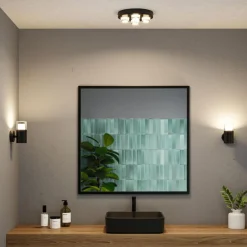 Baderomsbelysning Tak|Kjøkkenbelysning Tak>Paulmann Kame taklampe for baderom 4 x 4,2W 3000 Kelvin IP44 Svart