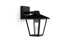 Utelamper - Klassiske Vegglamper>Philips Kinno vegglampe ned utendørs IP44 E27 Svart