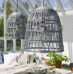 Takpendler Ute>Star Trading Knute utendørs lampeskjerm 48 cm IP44 - Grå