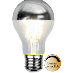 Led-Pærer E27 Sokkel>Ms - belysning Krom topp filament E27 LED 4W 2700K 60mm - Klar Klar / Krom