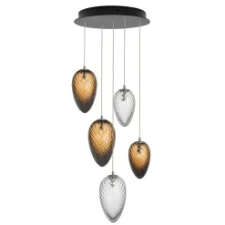 Kjøkkenbelysning Tak|Takpendler>Hadeland Glassverk Krystallkongle kongull 5 takpendel Brun/Klar