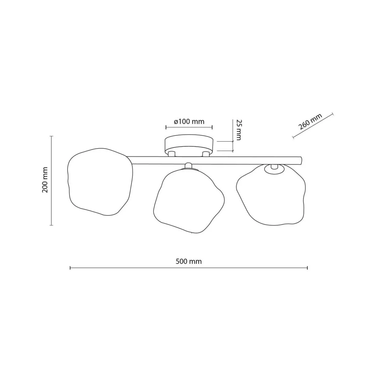 Kjøkkenbelysning Tak|Taklamper / Takplafonder>TK Lighting Lava taklampe 3-lys