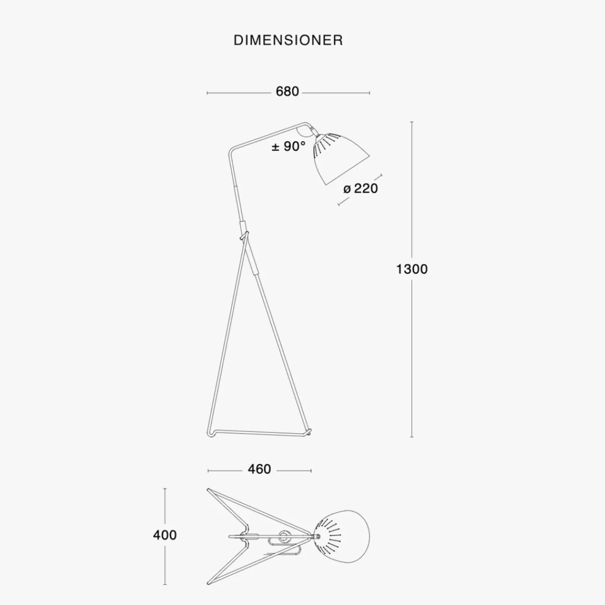 Leselamper Gulv>Örsjö Lean gulvlampe - Svart/Rå messing Svart / Messing