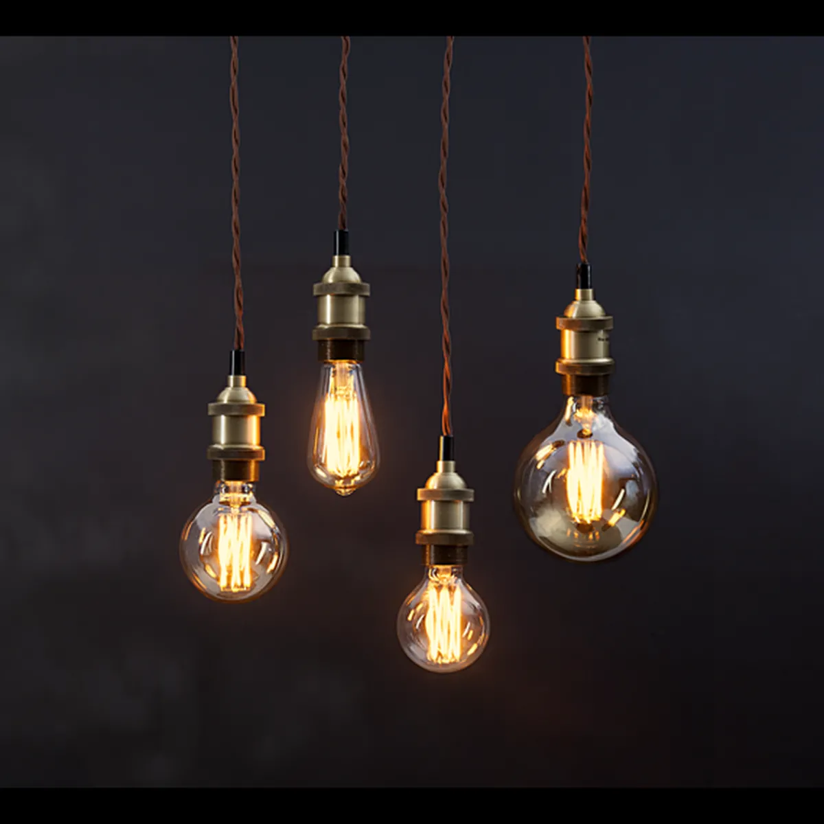 Dekorpære E27|Led-Pærer E27 Sokkel>Star Trading LED-pære 3,7W dimbar, Vintage Gold 95mm Amber