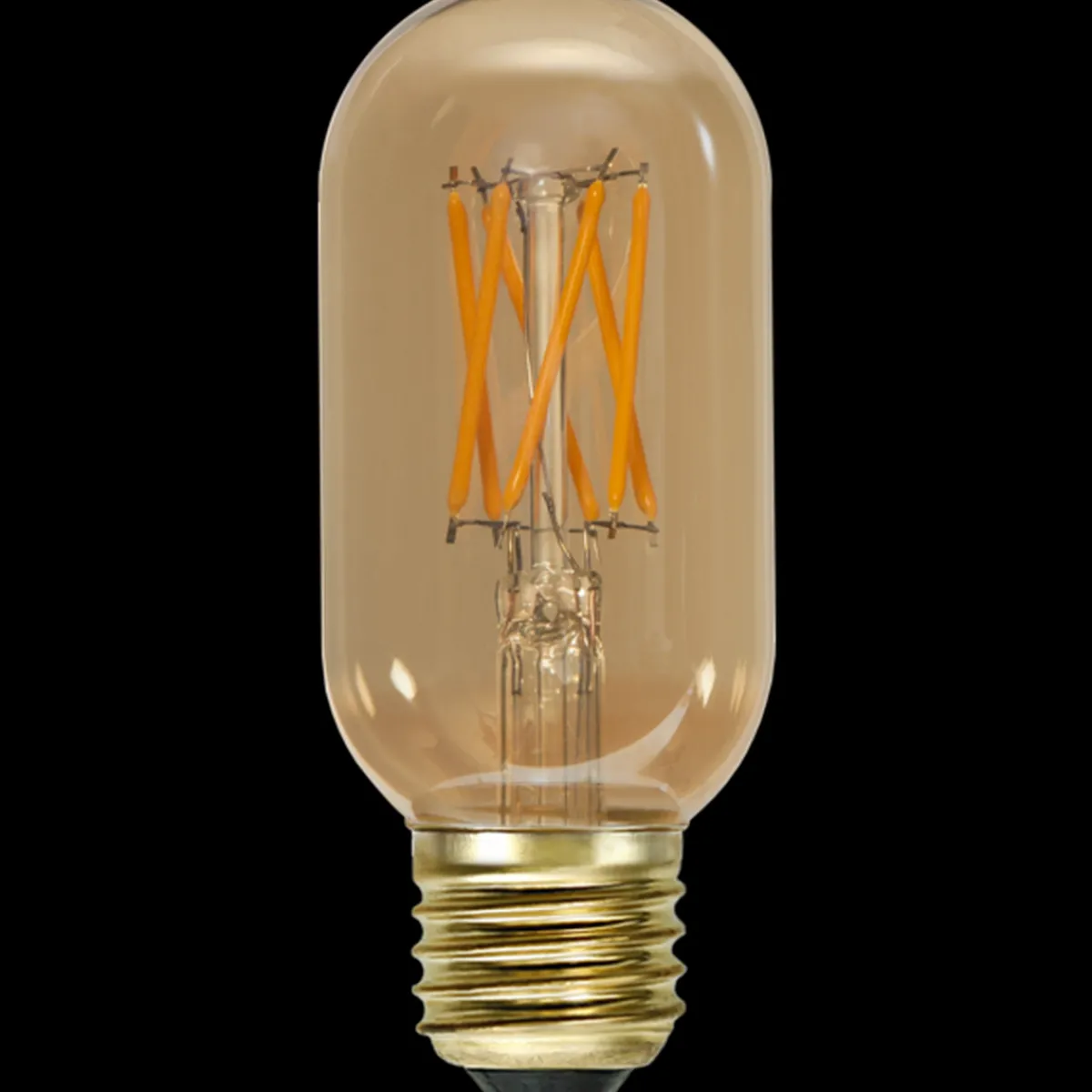 Dekorpære E27|Led-Pærer E27 Sokkel>Star Trading LED-pære 3,7W dimbar, Vintage Gold 45mm E27 Amber