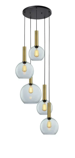 Kjøkkenbelysning Tak|Takpendler>NorDesign Less rondell takpendel 5 lys