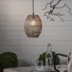 Takpendler Ute>Star Trading Linde utendørs lampeskjerm 24 cm IP44 - Grå/beige Grå / Beige