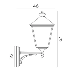 Lightup-Pris|Utelamper - Klassiske Vegglamper>Norlys London 4116 Big vegglampe utendørs IP54 11,5W 3000K Svart