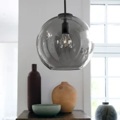 Kjøkkenbelysning Tak|Takpendler>Dyberg Larsen Loop takpendel 30 cm - Svart/Røykfarget Svart / Røyk