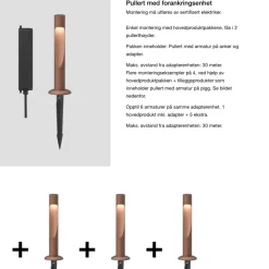 Pullert|Louis Poulsen>Louis Poulsen Flindt Garden med forankringsenhet u/adapter kort