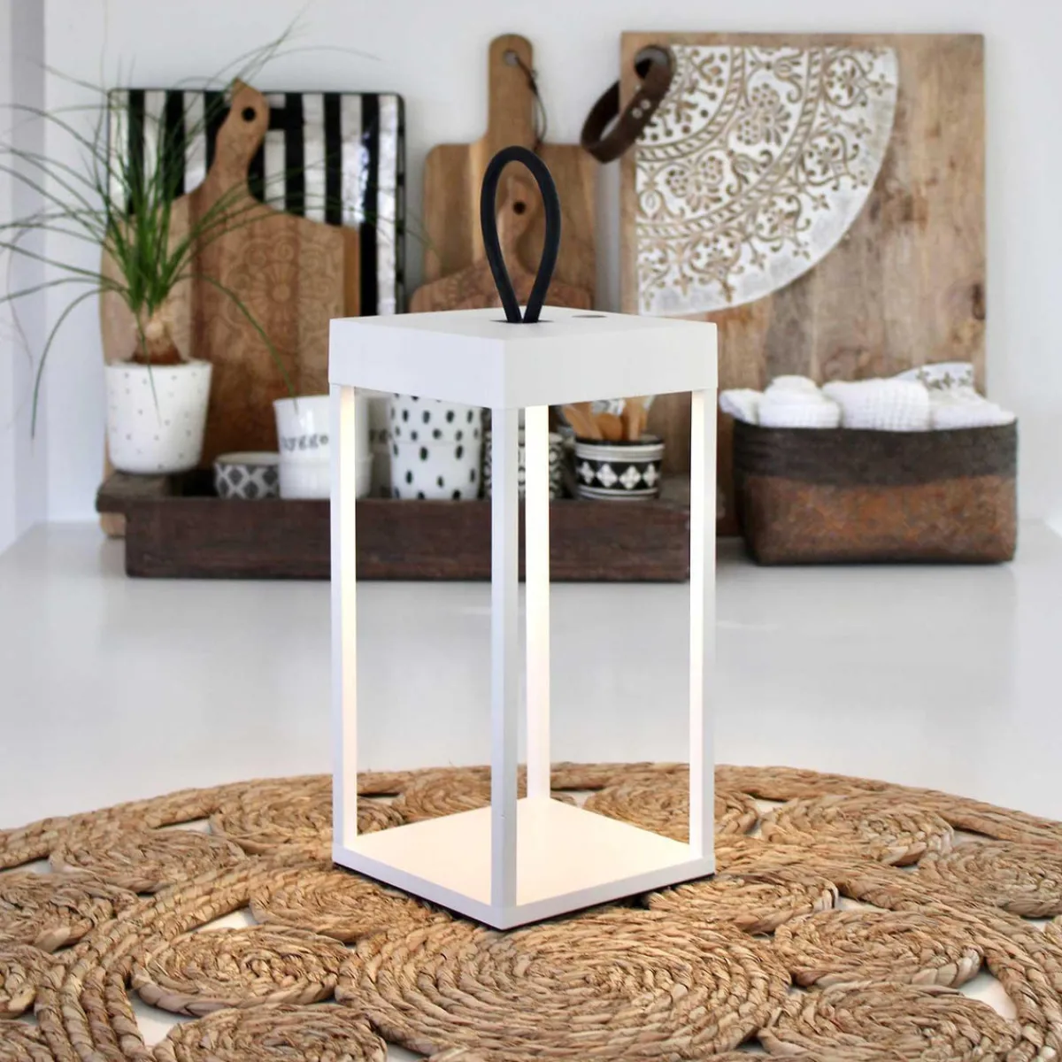 Lykter|Oppladbare Bordlamper>LOOM Design Lucerna lanterne/lykt 30 cm IP65 - Hvit