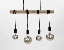 Kjøkkenbelysning Tak|Takpendler>Ms - belysning Luga 4 takpendel Natur / Svart