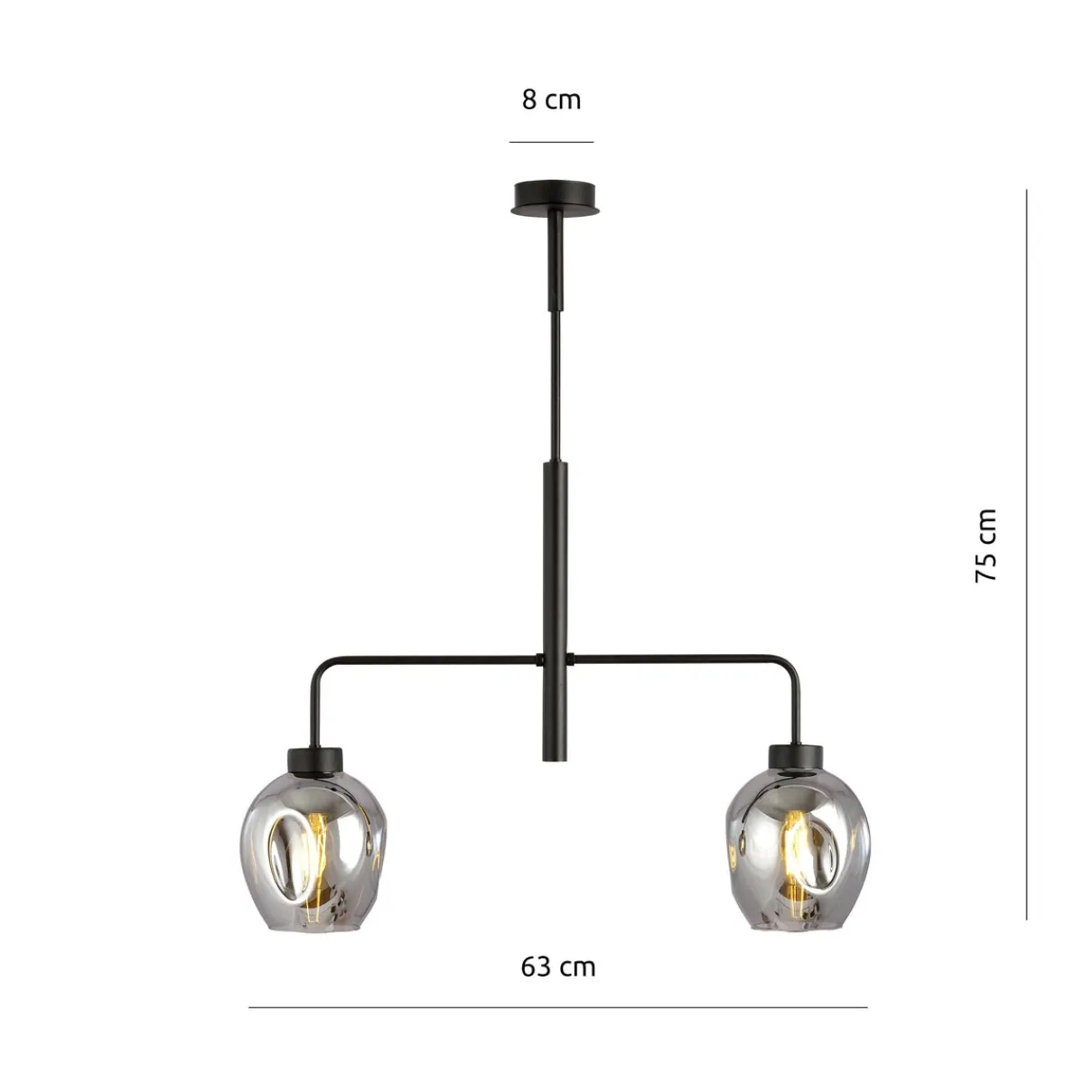 Kjøkkenbelysning Tak|Takpendler>Emibig Lukka takpendel 2 lys- Svart/Røykfarget Svart / Røyk