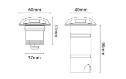Uplights>Sg Armaturen As Luna Deco 1 uplight utendørs 3W 3000 Kelvin IP67 - Rustfritt Stål