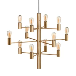 Kjøkkenbelysning Tak|Lysekroner>Herstal Manola takpendel 12 lys - Satin Messing