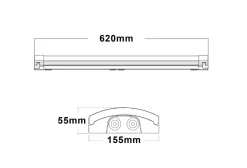 Kjøkkenbelysning Tak|Lysarmaturer & Led Panel>NorDesign Mega Batten lysarmatur 20W 3000/4000K IP44 - 62 cm Hvit