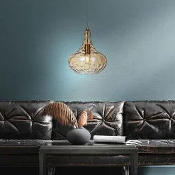 Kjøkkenbelysning Tak|Takpendler>Design by Grönlund Meukow takpendel - Messing/Amberfarget glass Messing / Amber