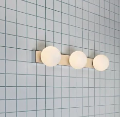 Belysning Over Speilet På Badet|Baderomsbelysning Vegg>Marksløjd Mini vegglampe 3 - Krom/opalhvit - Krom / Opal