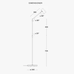 Leselamper Gulv>Örsjö Minipoint gulvlampe Flex - Svart