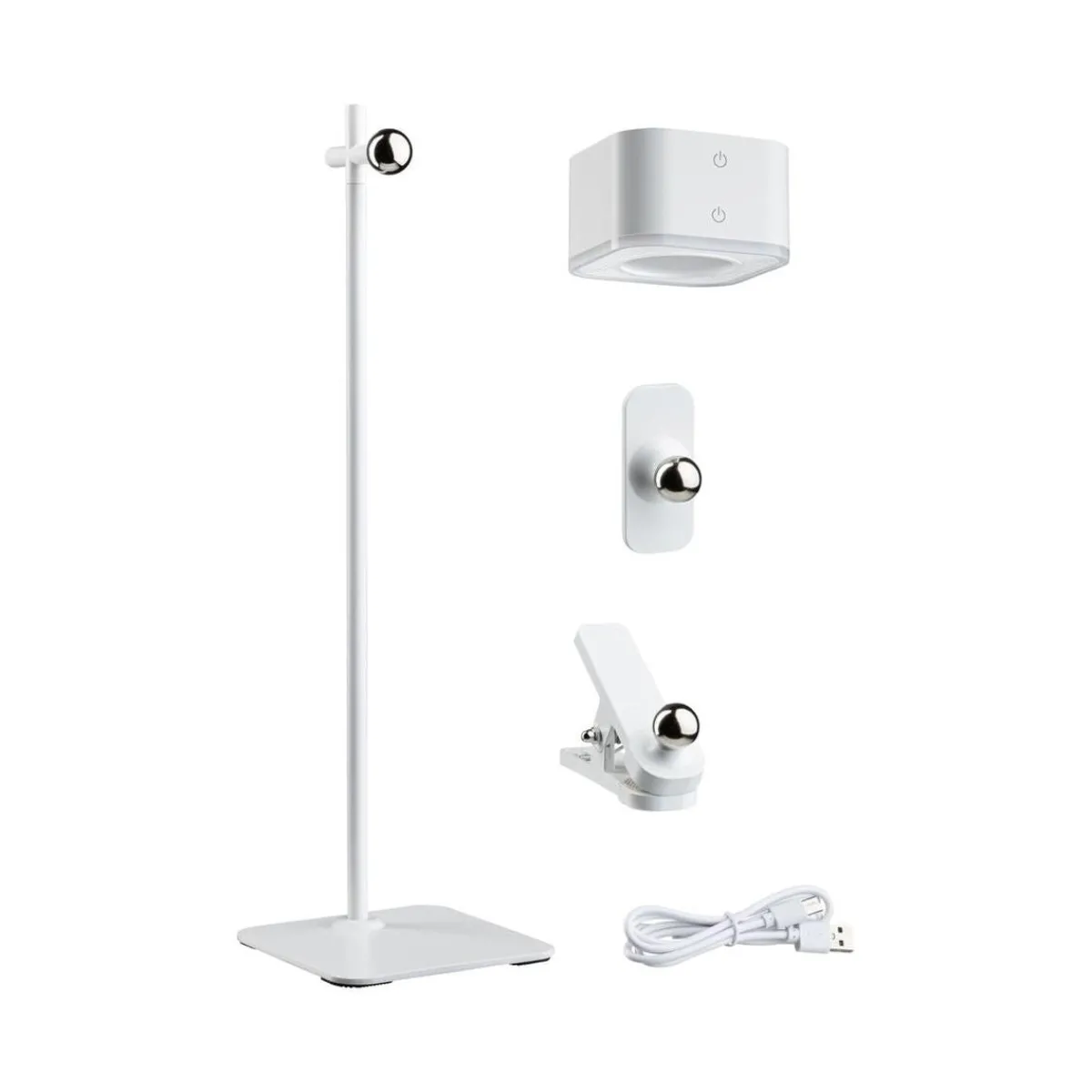 Oppladbare Bordlamper>Paulmann Mobil portabel bord/vegglampe oppladbar 1,6W 2700-6500 Kelvin