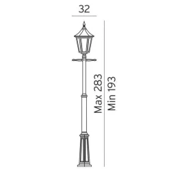 Lightup-Pris|Lyktestolper>Norlys Modena stolpe 301 Svart