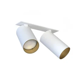 Kjøkkenbelysning Tak|Spotter & Skinner>Nowodvorski Mono dobbel innfelt takspot - Hvit/Gullfarget