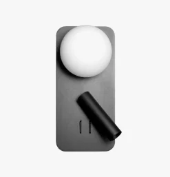 Leselamper|Vegglamper Med Usb>NorDesign Mooni vegglampe USB - Svart