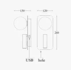 Leselamper|Vegglamper Med Usb><noscript><img width=