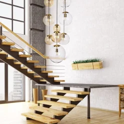 Takpendler|Kjøkkenbelysning Tak>NorDesign Muna takpendel 10-lys - /Klar/Amberfarget Messing