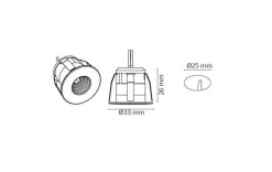 Lightup-Pris>Sg Armaturen As Nano 1W LED minidownlight 3000K Ra>90, matt Hvit