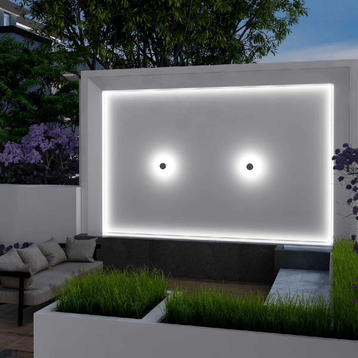 Utelamper - Veggskjold / Plafond>Norlux Netus vegglampe utendørs 8W IP65 - Mørk Grå