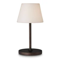 Oppladbare Bordlamper>Halo Designs New Northern bordlampe oppladbar utendørs IP44 2W - Hvit/Antikk kobberfarget Messing