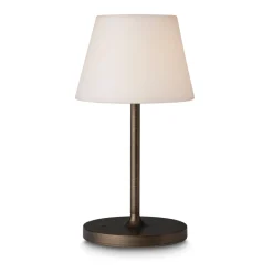 Oppladbare Bordlamper>Halo Designs New Northern bordlampe oppladbar utendørs IP44 2W - Hvit/Antikk farget Messing