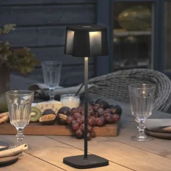 Lightup-Pris|Bordlamper For Utendørsbruk>Konstsmide Nice bordlampe 36 cm IP54 oppladbar USB - Svart