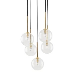 Kjøkkenbelysning Tak|Takpendler>TK Lighting Nilos takpendel 5-lys Svart / Gullfarget